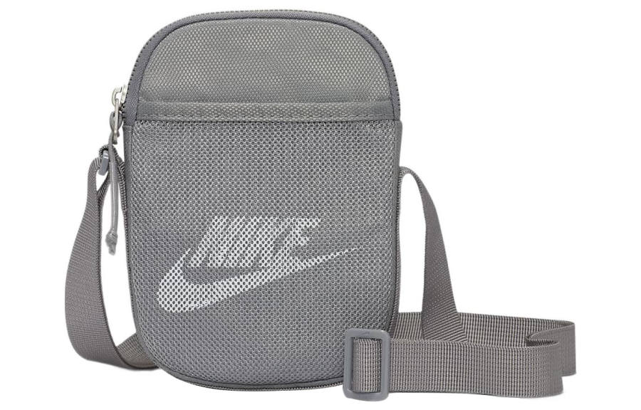 Nike Nike Heritage Polyester Fiber With Nylon Shoulder Bag, Crossbody Bag Regular Unisex Gray