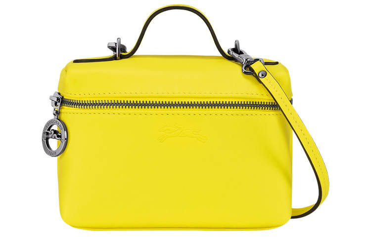 LONGCHAMP Cow Leather Handbag, Shoulder Bag, Crossbody Bag Mini Women's Lemon Yellow