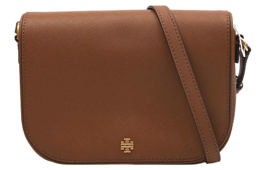 TORY BURCH Emerson Textured Leather Crossbody Bag, Shoulder Bag Women's Brown