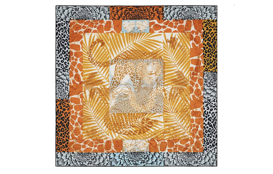 HERMES HERMES Scarves Women's Orange/Black