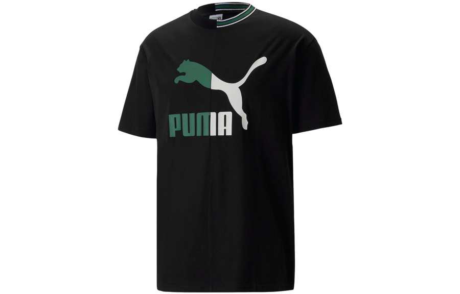 PUMA PUMA CLASSICS T Shirts Men's Black Crew Neck