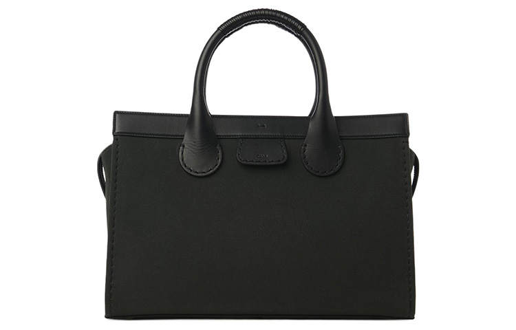 Chloé Chloe Edith Canvas With Calfskin Handbag Large Men's Black