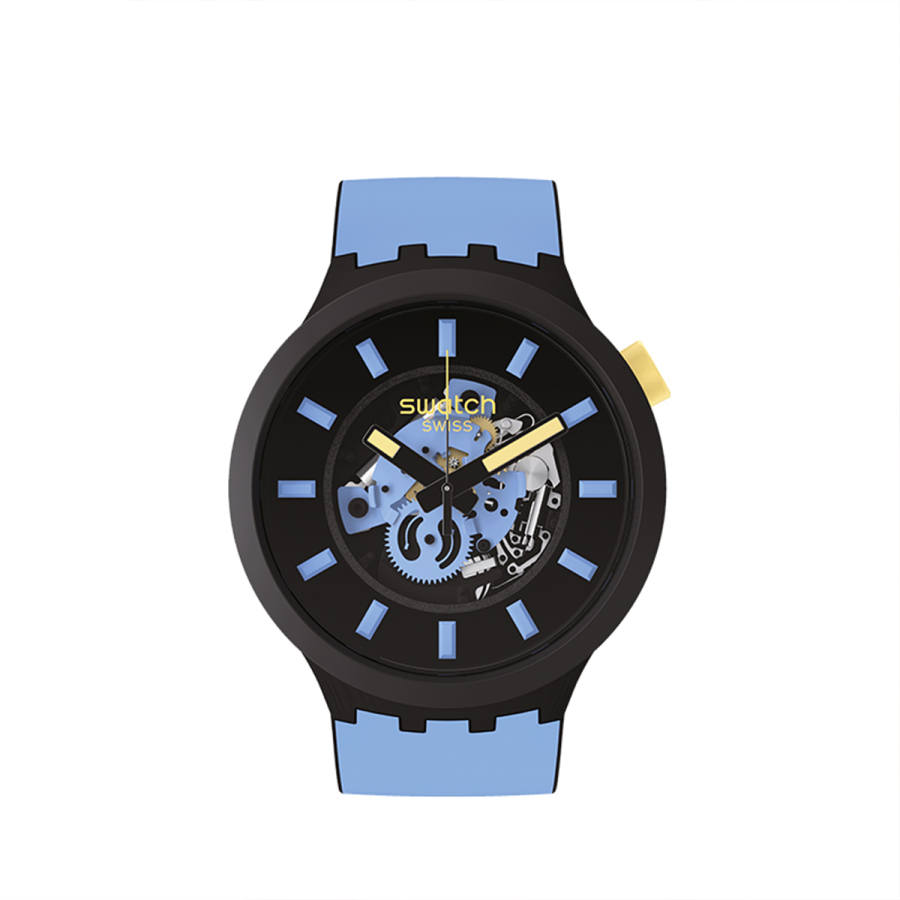 SWATCH Unisex 47mm Black Watch SB03B108