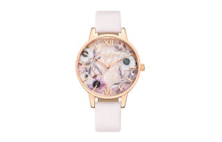 OLIVIA·BURTON Flower Series Wrist Watches Quartz Movement Genuine Leather Strap Multicolor Watch Dial Women's Watch