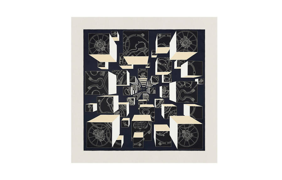 HERMES HERMES Silk Scarf Women's Black