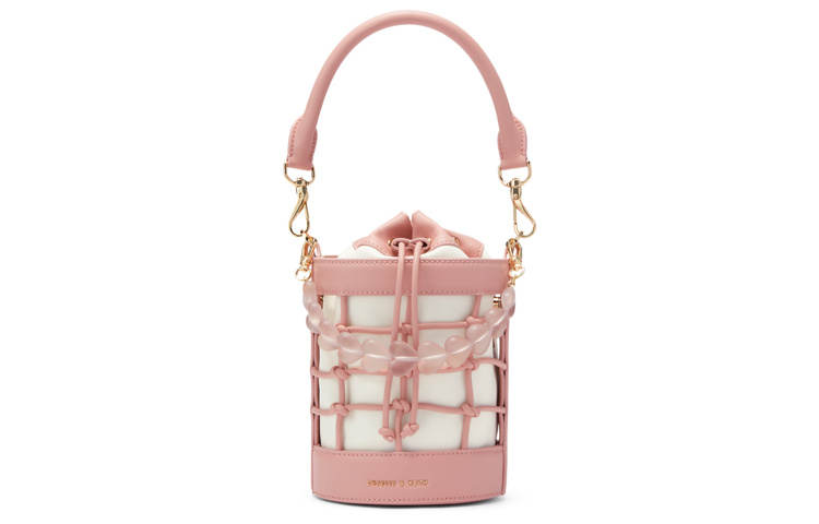 CHARLES&KEITH Fabric Bucket Bag, Handbag, Crossbody Bag Small Women's Multi Composite Color/Chalk White