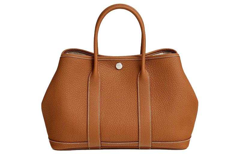 HERMES Garden Party Negonda Calfskin Handbag Women's 37 Gold