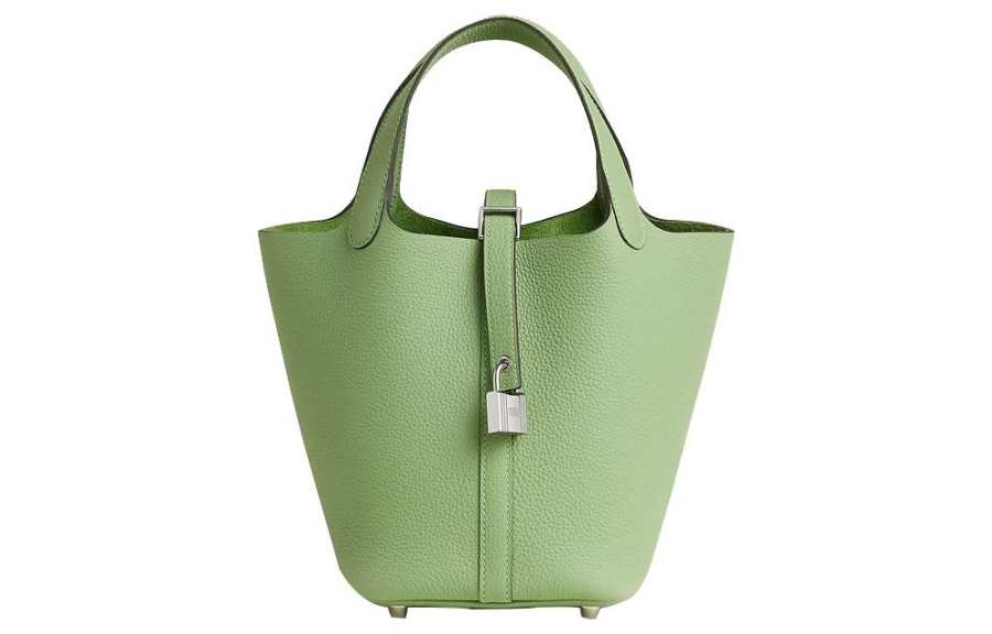 HERMES Picotin Lock Maurice Bullock Leather Basket Bag, Bucket Bag, Handbag 18 Women's 3I Vert Criquet Avocado Green