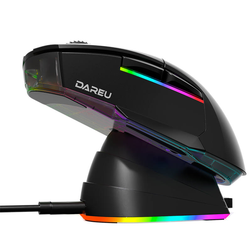 Dareu A955 Wired Bluetooth 2.4G Seam Three Mode Gaming Esports RGB Light Type C Charging Dock With Base Mice