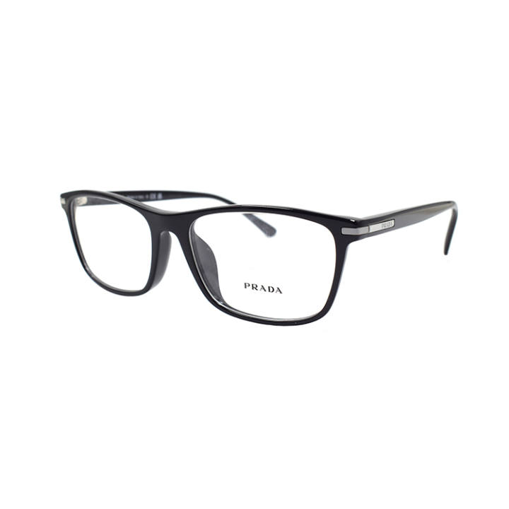 PRADA PRADA Rectangular Eyeglass Frames Men's Black