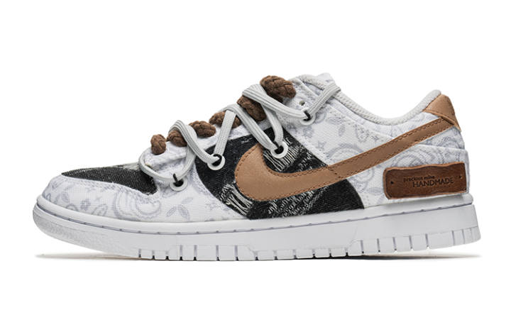 Nike Nike Dunk ESS Leather Low top Skateboard Shoes Women's White Brown