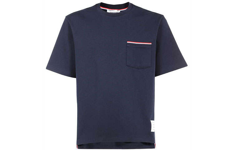 THOM BROWNE Short Sleeved Crewneck T Shirt