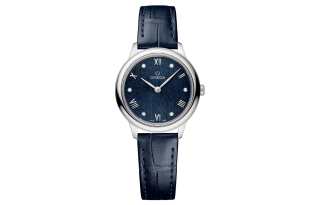 OMEGA Disc Fly Collection Elegant Quartz Movement 30m Waterproof Women's Watch 27.5mm Blue Dial