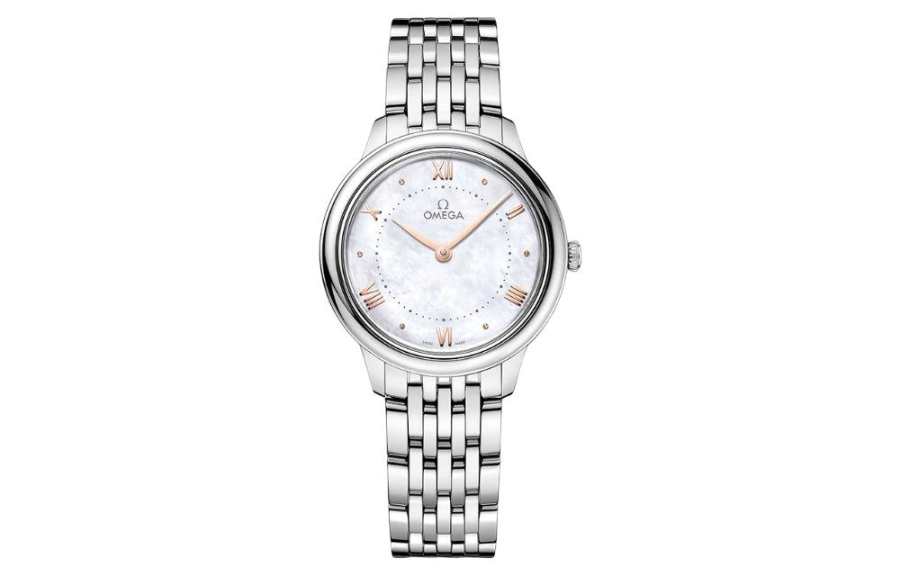 OMEGA Disc Fly Collection Elegant Quartz Movement 30m Waterproof Women's Watch 30mm White Dial