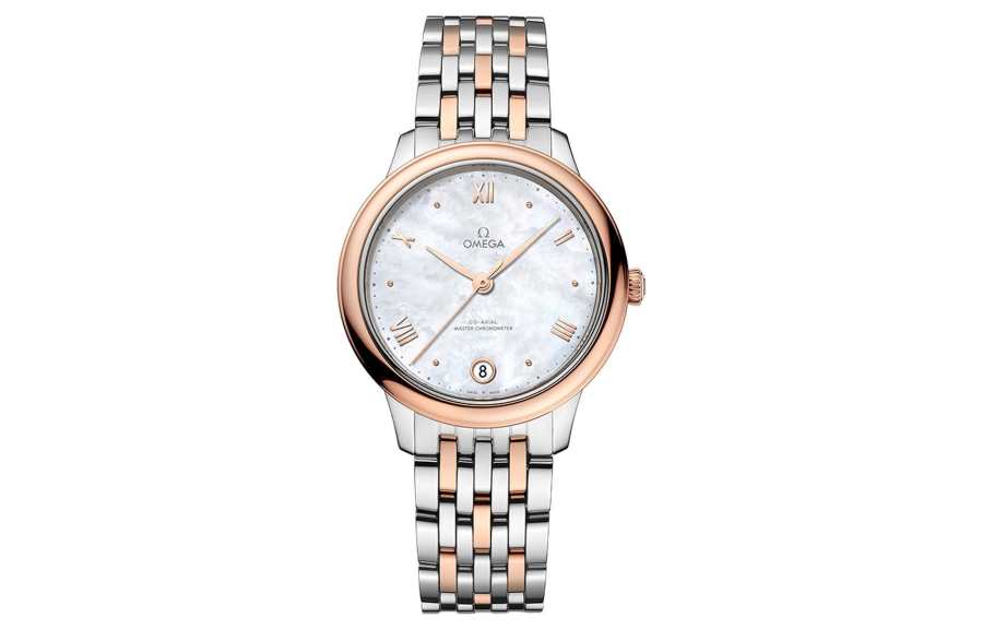 OMEGA Disc Fly Collection Elegant Automatic Mechanical Movement Women's Watch 34mm White Dial