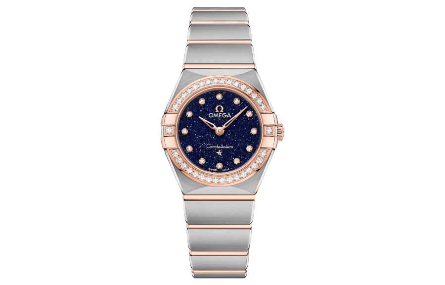 OMEGA Constellation Collection Zodiac Watch Quartz Movement 30m Waterproof Women's Watch 25mm Blue Dial