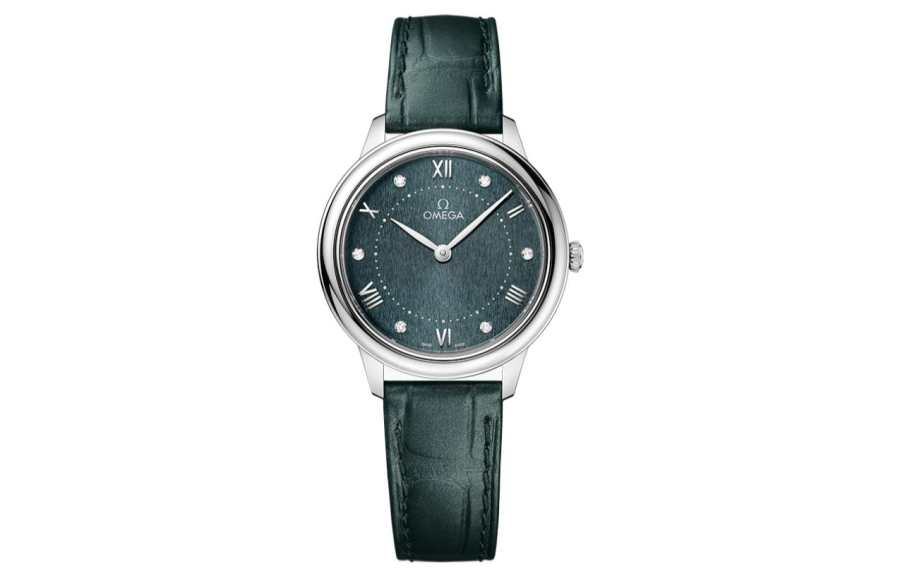 OMEGA Disc Fly Collection Elegant Quartz Movement 30m Waterproof Women's Watch 30mm Green Dial