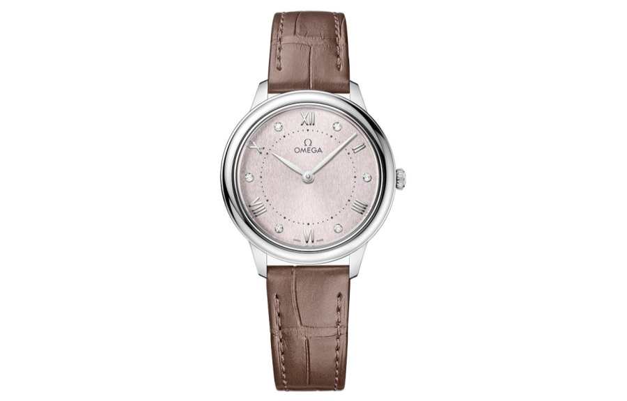 OMEGA Disc Fly Collection Elegant Quartz Movement 30m Waterproof Women's Watch 30mm Pink Watch Dial
