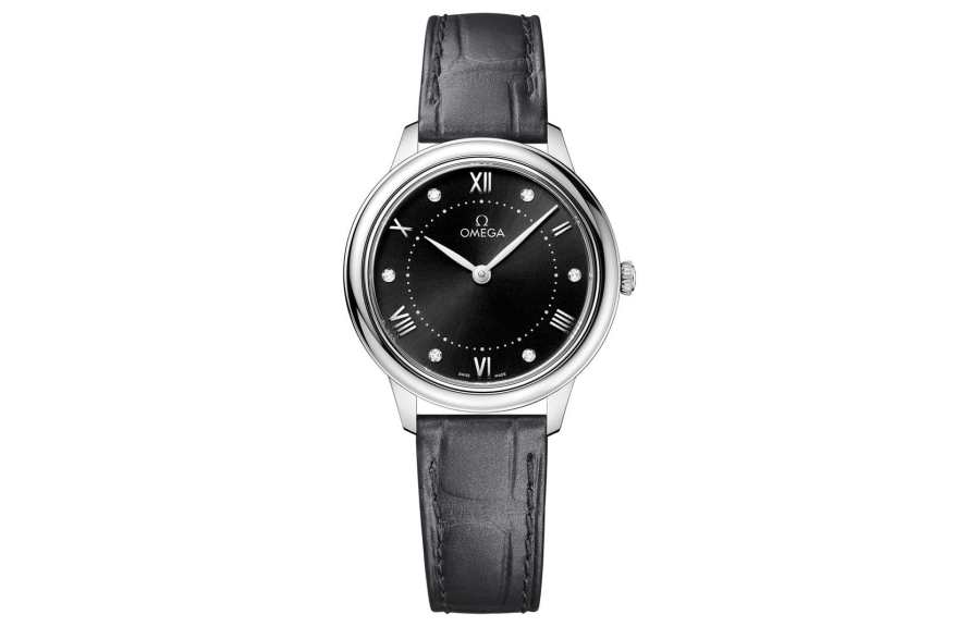 OMEGA Disc Fly Collection Elegant Quartz Movement 30m Waterproof Women's Watch Black Dial