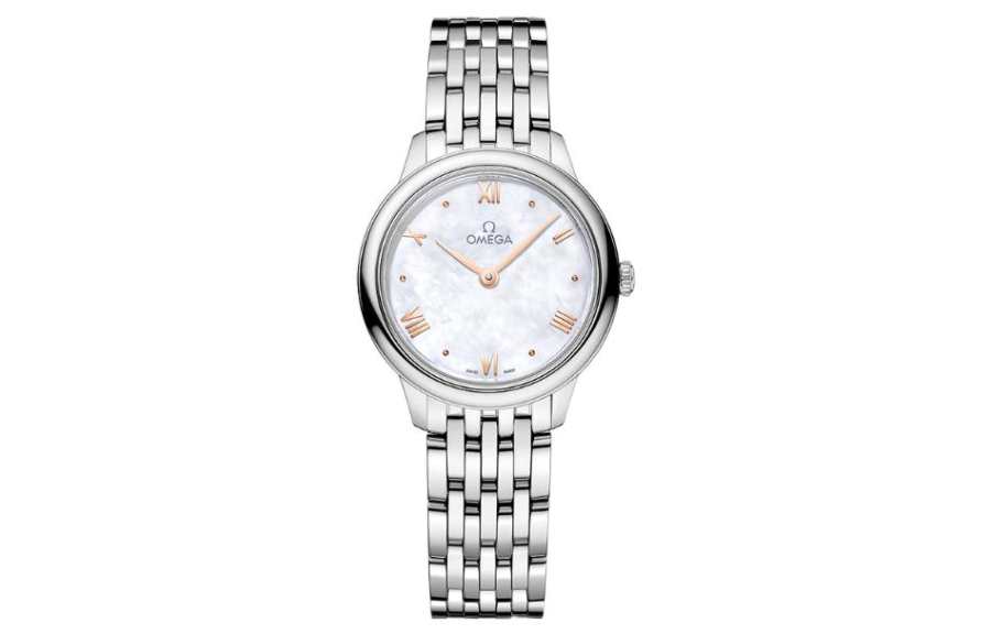OMEGA Disc Fly Collection Elegant Quartz Movement 30m Waterproof Women's Watch 27.5mm White Dial