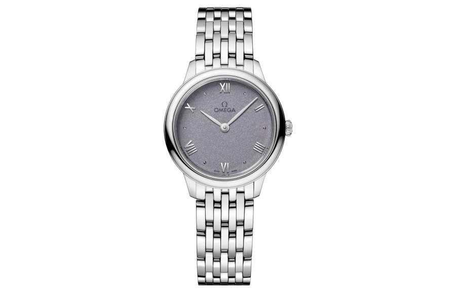OMEGA Disc Fly Collection Elegant Quartz Movement 30m Waterproof Women's Watch 27.5mm Silver Dial