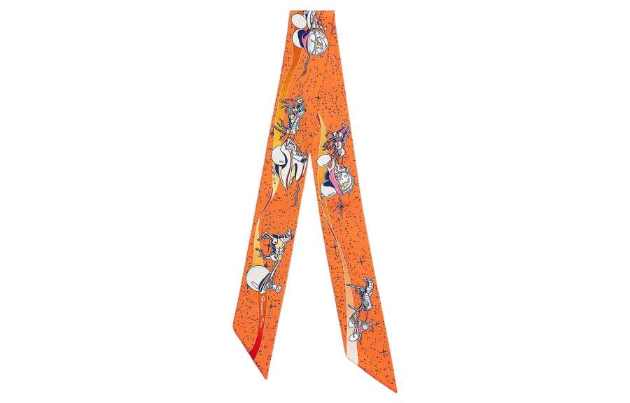 HERMES HERMES Silk Scarf Women's Orange