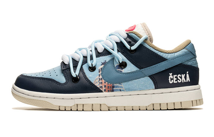 Nike Nike Dunk Low top Skateboard Shoes Women's White Blue