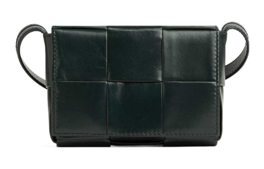 Bottega Veneta Candy Cassette Crossbody Bag Mini Intreccio Inkwell