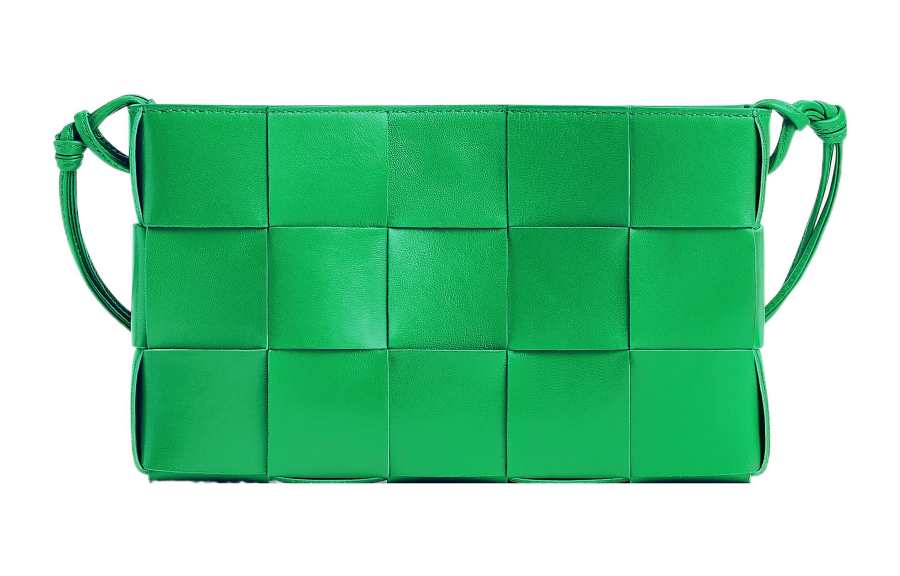 Bottega Veneta CASSETTE Calfskin Pochette, Shoulder Bag One Shoulder Crossbody Clutch Regular Women's Parrot Green