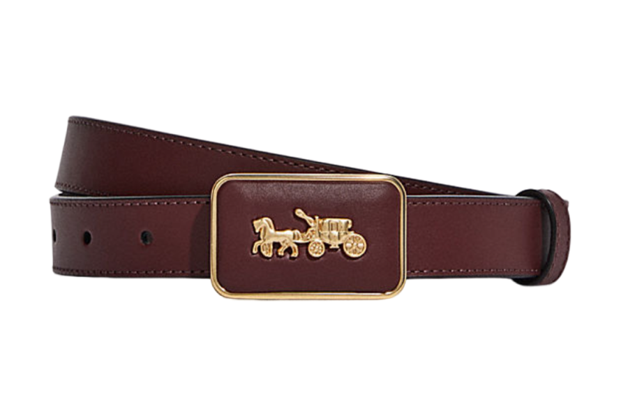 COACH COACH Cow Leather Belts Women's Brown Width 2.5cm