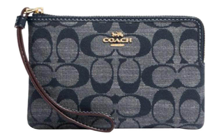COACH Nolita Fabric Wrist Bag Clutch Small Women's Denim Blue