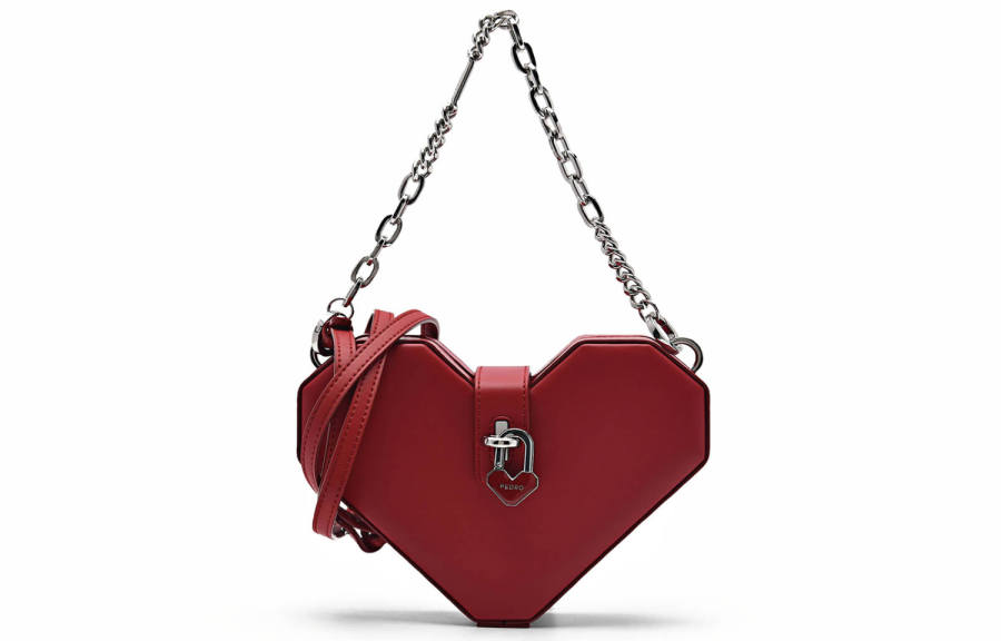PEDRO Artificial Leather Handbag, Shoulder Bag Mini Women's Black/Red