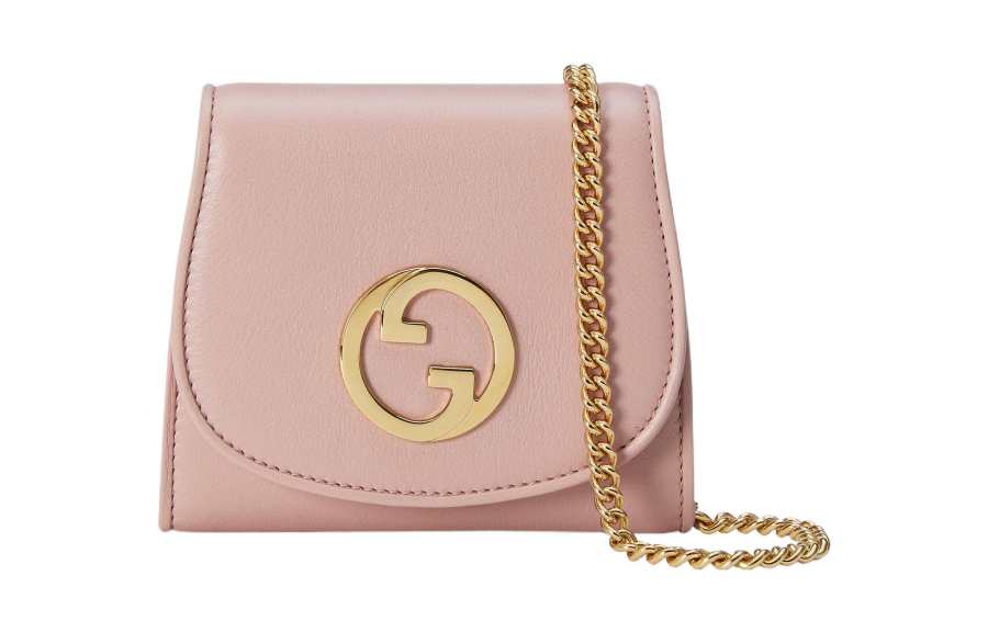 GUCCI Blondie Leather Shoulder Bag, Crossbody Bag, Wallet Medium Women's Light Pink