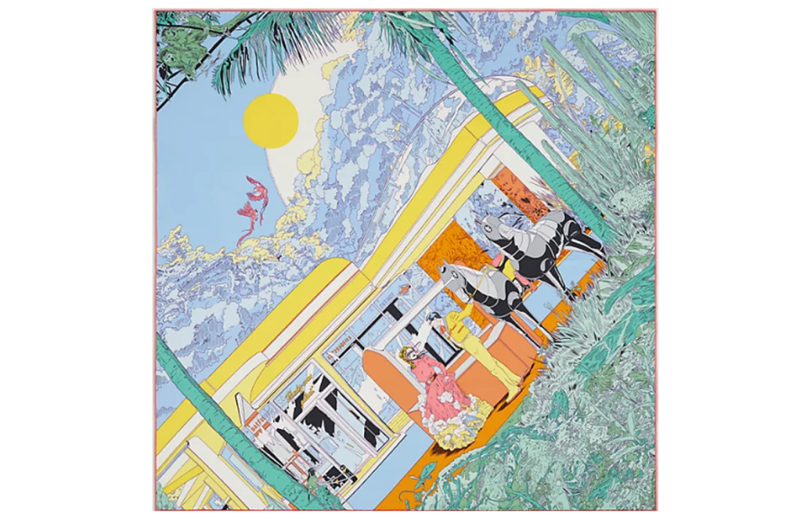 HERMES HERMES Rendez Vous Galan Silk Scarves Women's