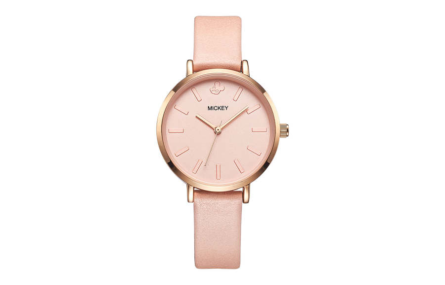 Disney Quartz Movement Leather Strap Watch Women's Watch Pink Watch Dial