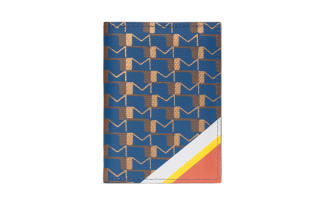 Moynat Canvas 1920 Canvas And Stripes Fabric Print Card Holder Men's Blue/Orange/White
