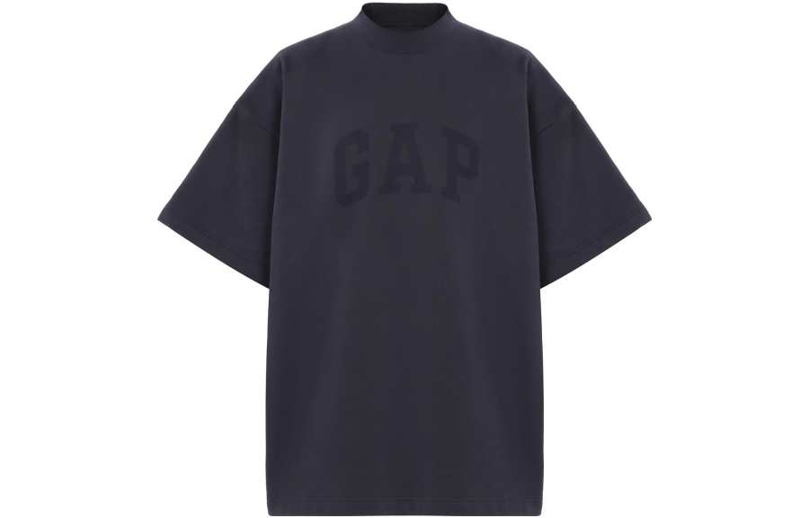 YEEZY x Gap X Balenciaga Dove Padded Heavy Fleece Tee Fleece Lined Letter Print Crew Neck Short Sleeved T Shirt Unisex