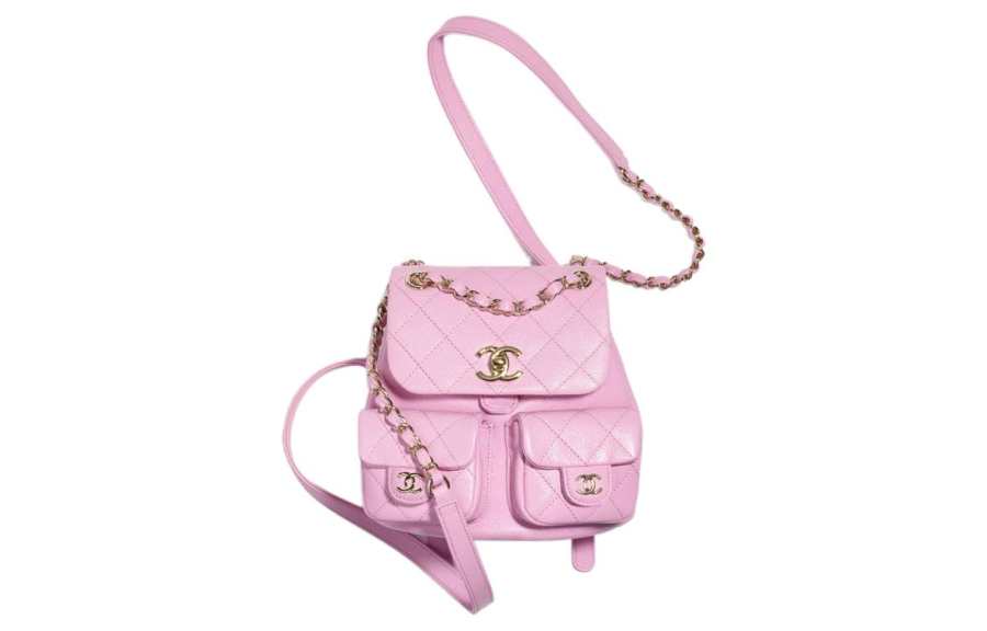 CHANEL 23P Spring Collection Duma Grain Calfskin Backpack Small Women's Pink