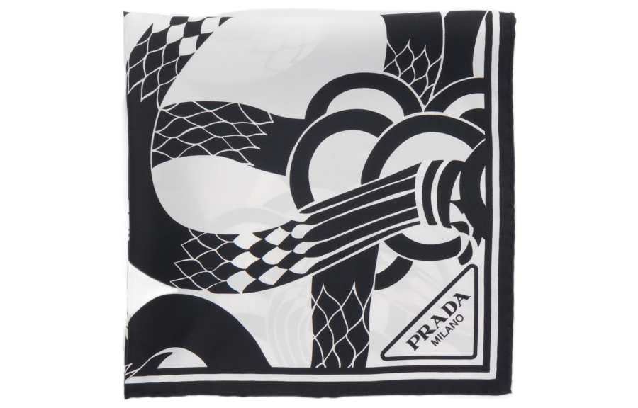 PRADA 【Previous Season】snake-print twill scarf