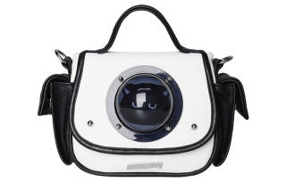 Kenghua Village Pu One Shoulder Handbag Medium Women's Black & White