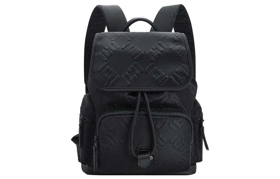 FILA FUSION PU Synthetic Leather Backpack Women's Pitch Black