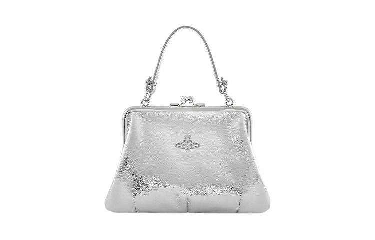 Vivienne Westwood PU Dumpling Bag, Handbag, Shoulder Bag, Crossbody Bag, Wallet Regular Women's Silver