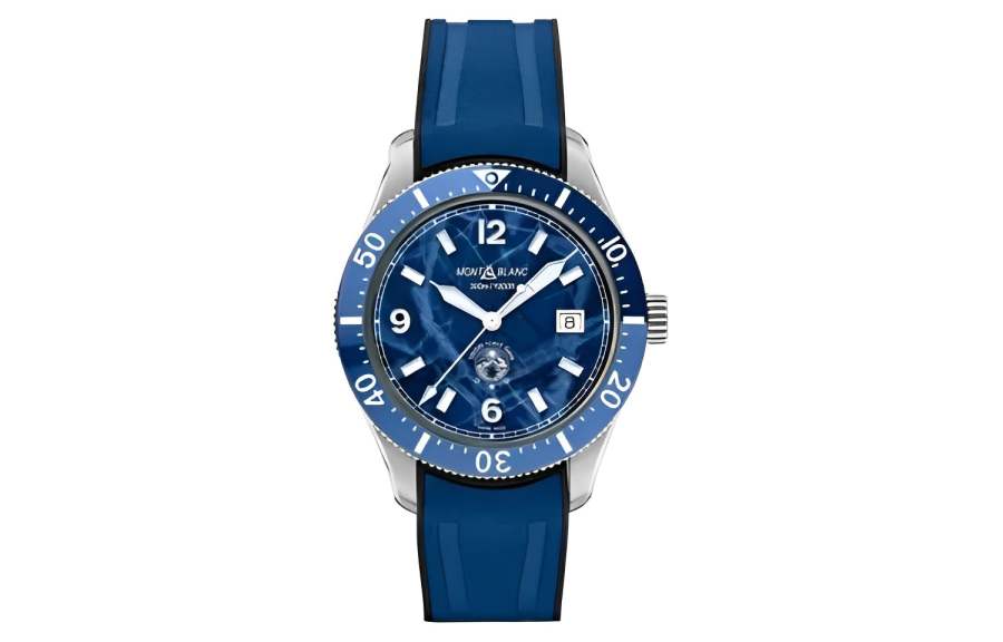 MONTBLANC Automatic Mechanical Movement 300m Waterproof Men's Watches Watch 41mm Blue Dial Rubber Watch Case