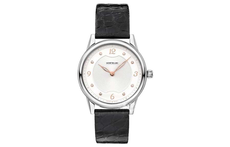 MONTBLANC Quartz Movement 30m Waterproof Women's Watch 34mm White Dial Stainless Steel Case