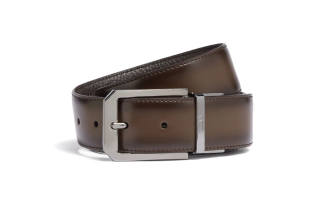 Ermenegildo Zegna Leather Belts Men's Dark Brown Width 3.5cm