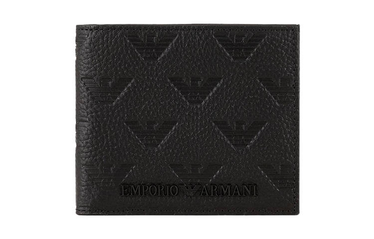 EMPORIO ARMANI Cow Leather Coin Purse Men's Black
