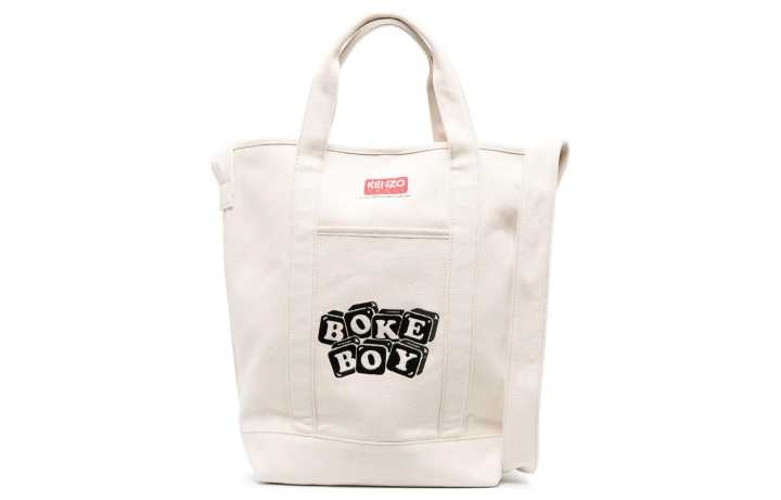KENZO KENZO Logo Patch Hook Fastened Top Handle Bag