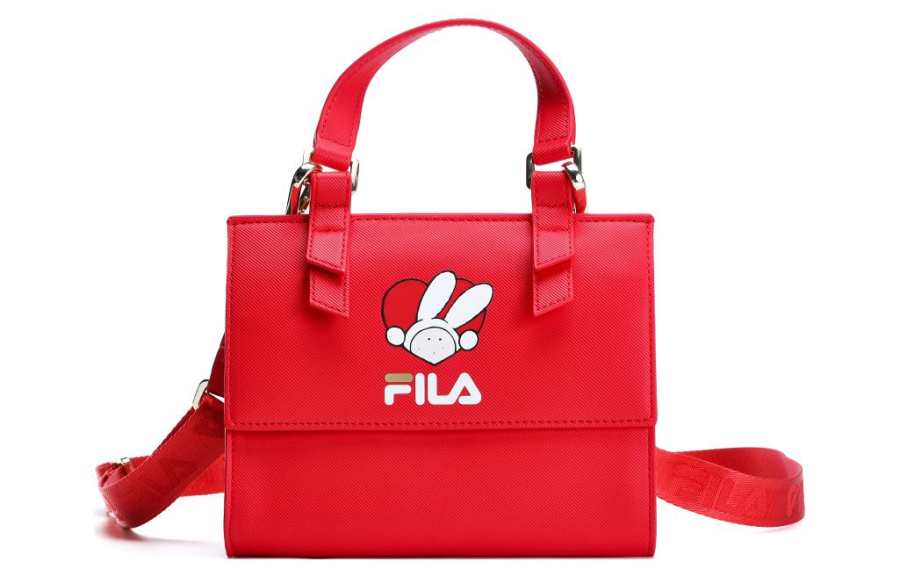 FILA Pu Shoulder Bag, Crossbody Bag, Handbag Women's Red