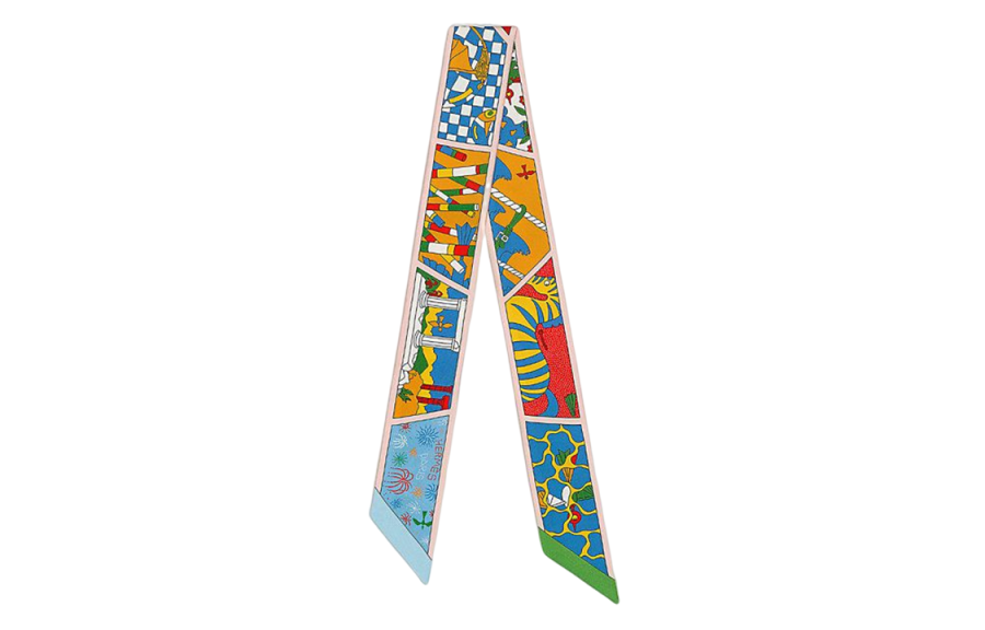 HERMES Hermes 2020s printed ribbon scarf