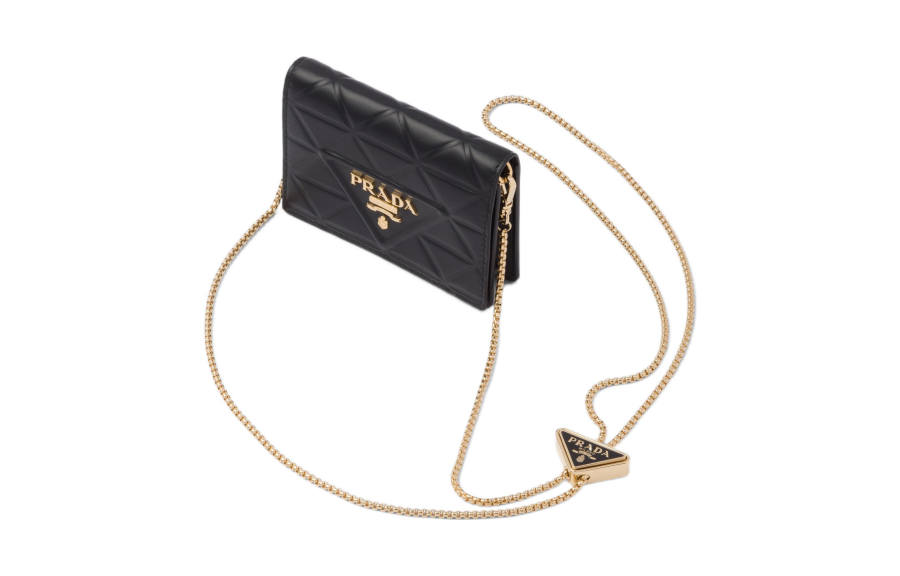 PRADA PRADA Cow Leather Card Holder Regular Women's Black